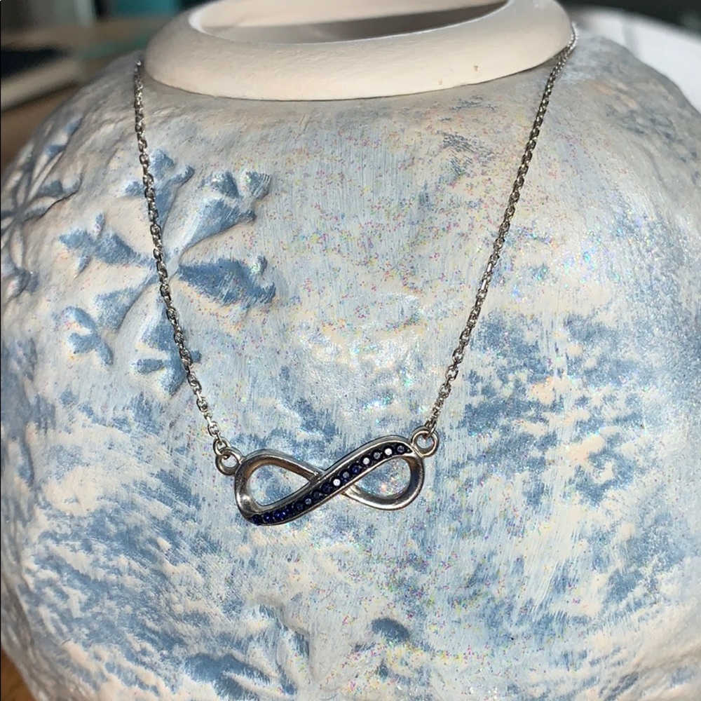Psu Sterling Silver Crystal Infinity Necklace - image 2